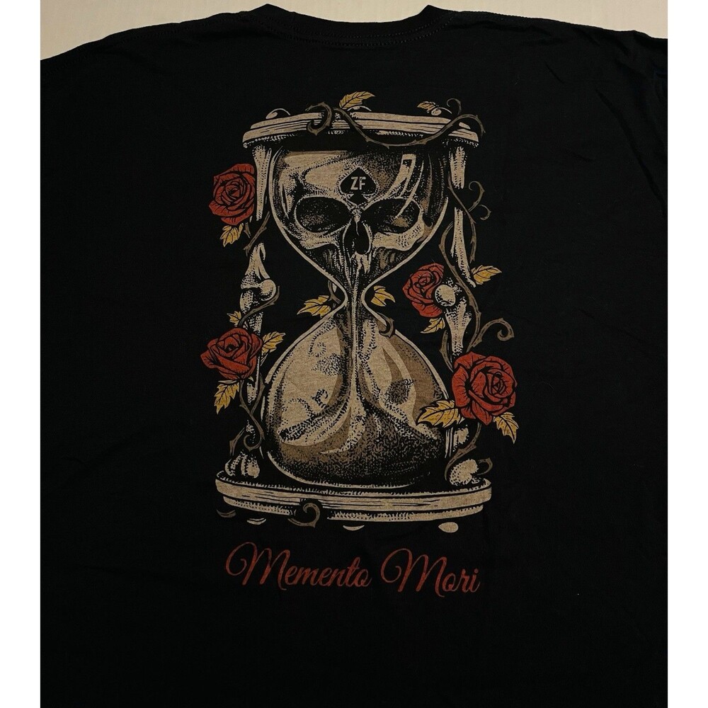 Zero Foxtrot Skull Hourglass Roses Momento Mori T-Shirt MED Military Veteran USA